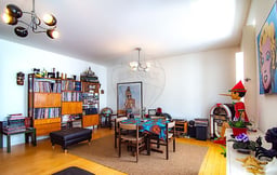 Modern furnished apartment with open kitchen and city view