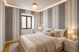 Modern furnished apartment with open kitchen and city view