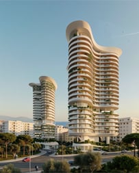 New sea-view high-rise residence with resort-style pool and curved terraces