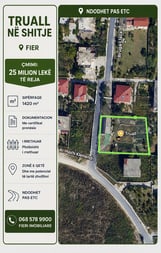 1420 m² Plot for Sale in Fier